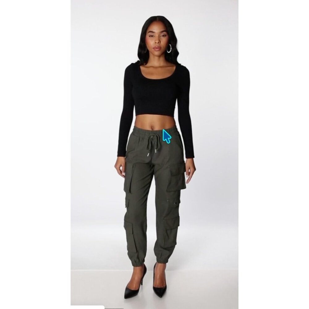 Halara, Drawstring Jogger, Cargo Pockets, Utility, Olive Green, Mid-Rise LooseFi